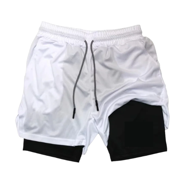 Shorts Esportivo Masculino 2 em 1 com Compressão, Respirável e Secagem Rápida para Academia e Corrida