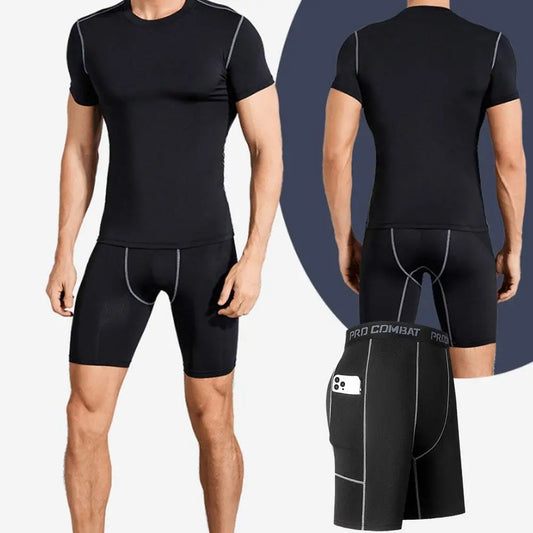 Short Masculino de Compressão com Bolso | Dry Fit, Respirável e Ideal para Corrida, Academia e Ciclismo