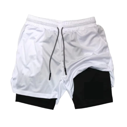 Shorts Esportivo Masculino 2 em 1 com Compressão, Respirável e Secagem Rápida para Academia e Corrida