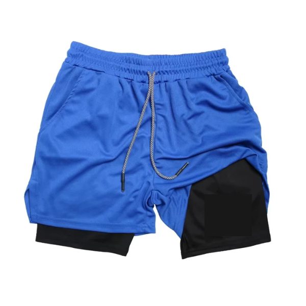 Shorts Esportivo Masculino 2 em 1 com Compressão, Respirável e Secagem Rápida para Academia e Corrida
