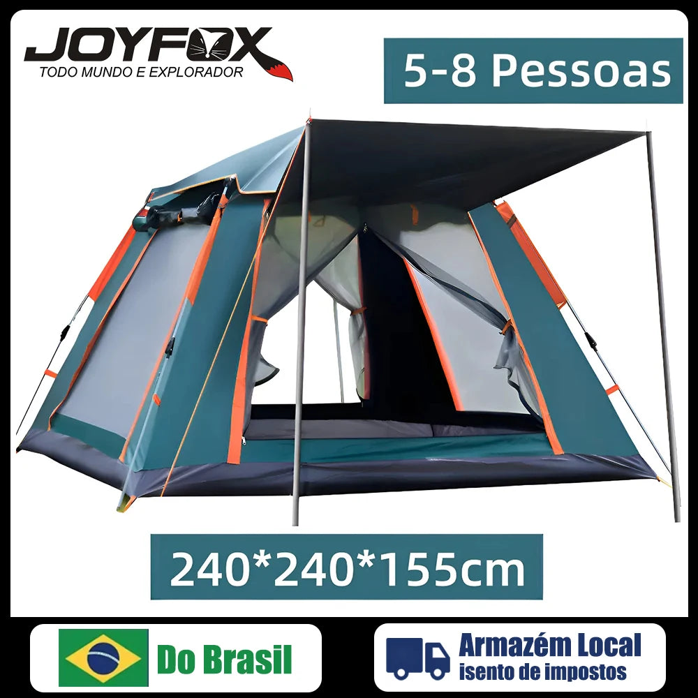 Barraca Camping Automática Joyfox UPF50+ para 5 a 8 Pessoas | Grande, Portátil e Ideal para Família
