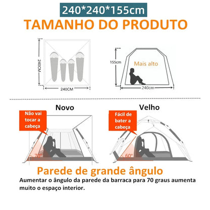 Barraca Camping Automática Joyfox UPF50+ para 5 a 8 Pessoas | Grande, Portátil e Ideal para Família