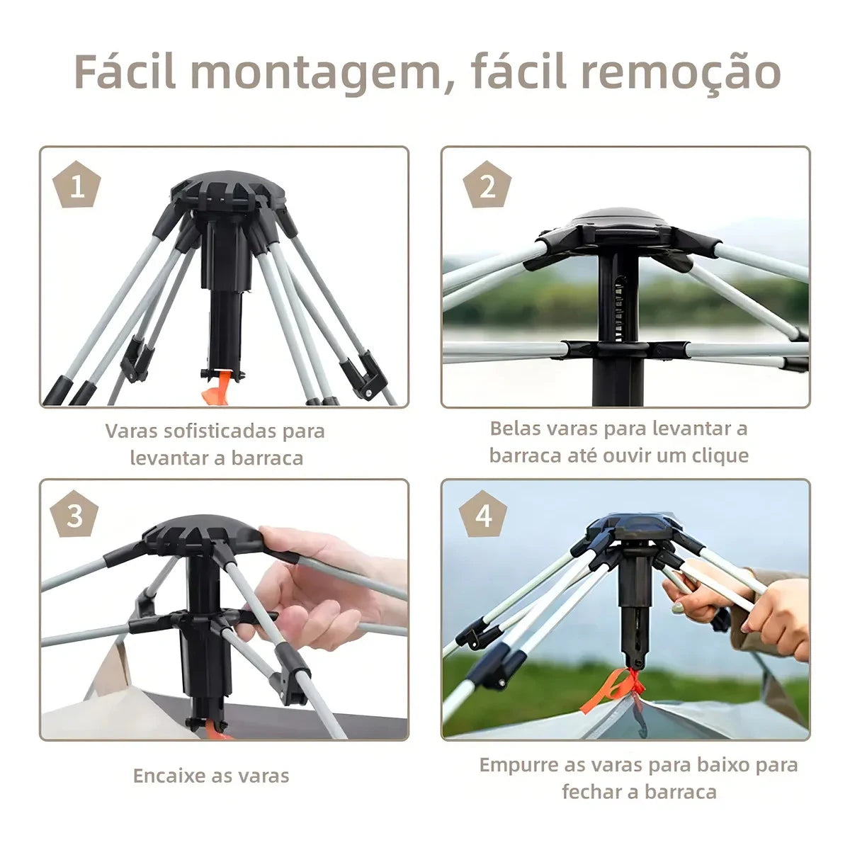 Barraca Camping Automática Joyfox UPF50+ para 5 a 8 Pessoas | Grande, Portátil e Ideal para Família