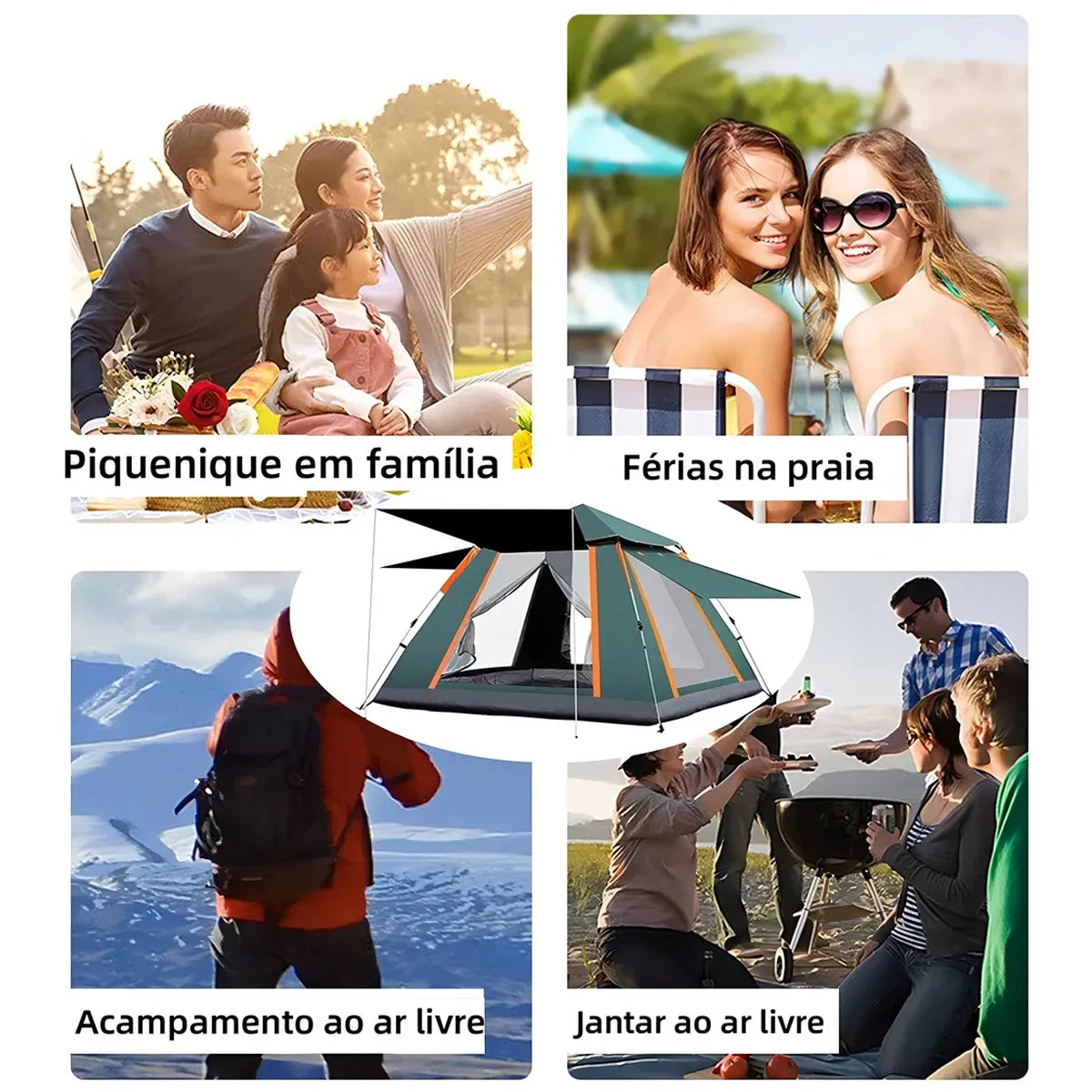 Barraca Camping Automática Joyfox UPF50+ para 5 a 8 Pessoas | Grande, Portátil e Ideal para Família
