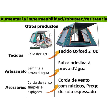 Barraca Camping Automática Joyfox UPF50+ para 5 a 8 Pessoas | Grande, Portátil e Ideal para Família
