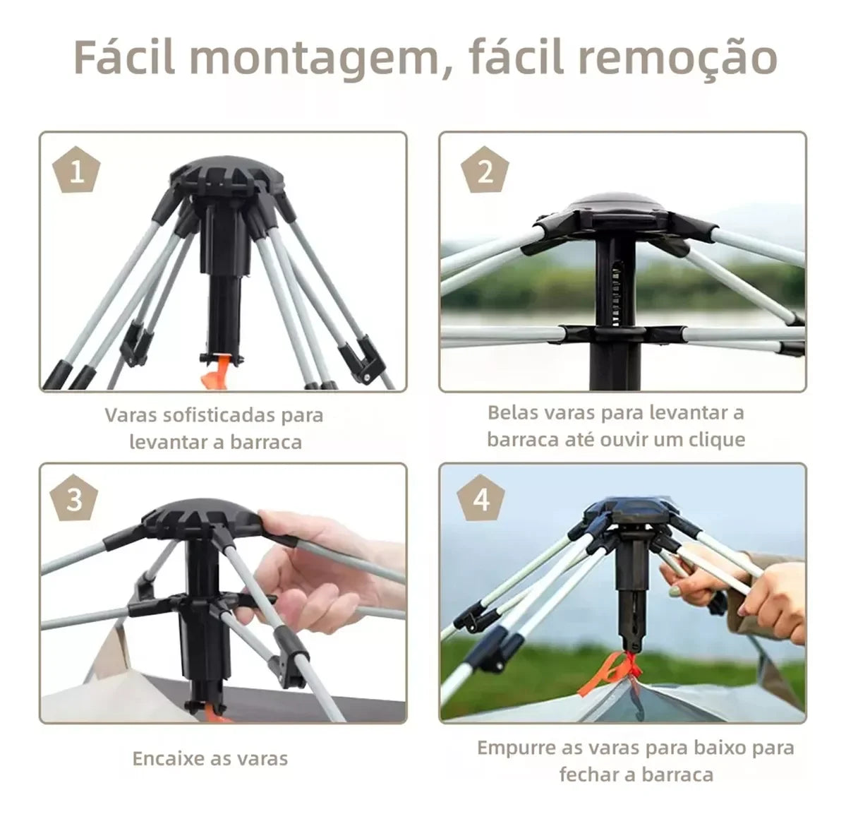 Barraca Camping Automática Joyfox UPF50+ para 5 a 8 Pessoas | Grande, Portátil e Ideal para Família