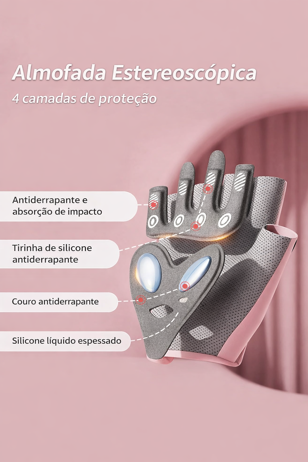 Luvas Esportivas para Ciclismo e Academia com Meio Dedo, Antiderrapantes e Absorção de Impacto