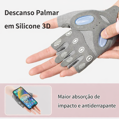 Luvas Esportivas para Ciclismo e Academia com Meio Dedo, Antiderrapantes e Absorção de Impacto