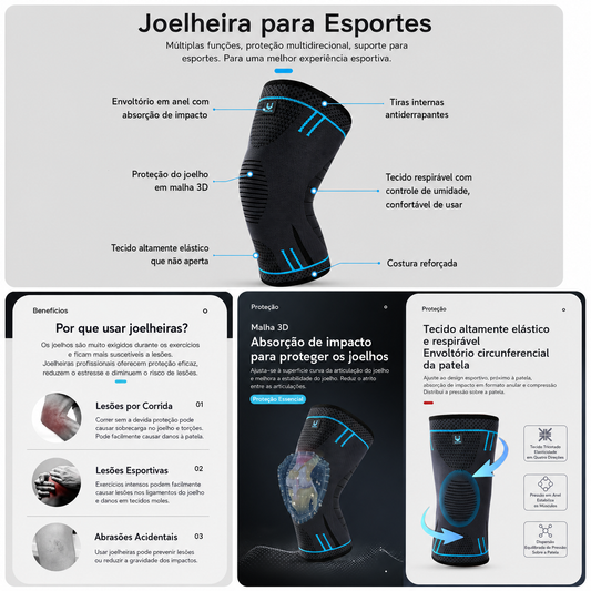 Protetor Esportivo para Academia, Basquete, Corrida, Trilha e Caminhada.