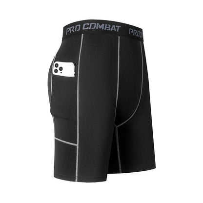 Short Masculino de Compressão com Bolso | Dry Fit, Respirável e Ideal para Corrida, Academia e Ciclismo