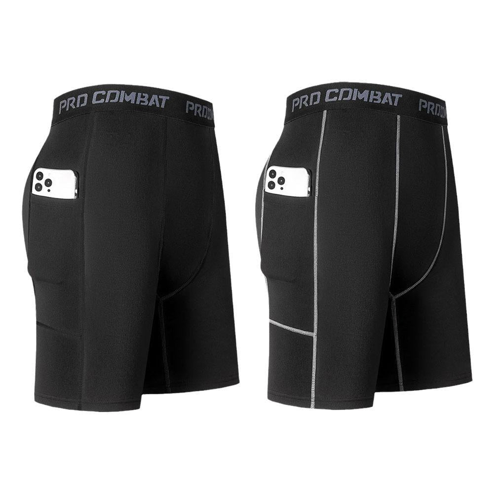 Short Masculino de Compressão com Bolso | Dry Fit, Respirável e Ideal para Corrida, Academia e Ciclismo
