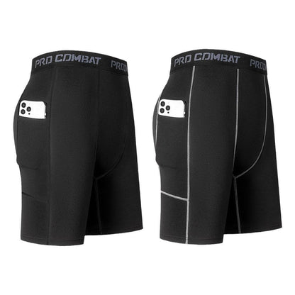 Short Masculino de Compressão com Bolso | Dry Fit, Respirável e Ideal para Corrida, Academia e Ciclismo