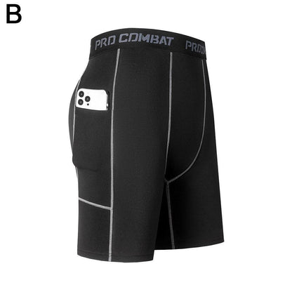 Short Masculino de Compressão com Bolso | Dry Fit, Respirável e Ideal para Corrida, Academia e Ciclismo