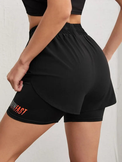 Shorts Feminino Cintura Alta Fitness 2 em 1 – Conforto e Estilo para Treino e Corrida