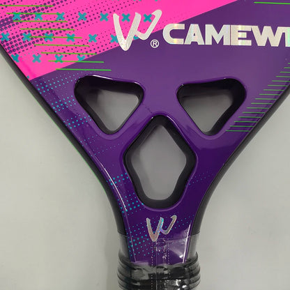 Raquete de Beach Tennis Camewin 3K Fibra de Carbono | Superfície Áspera para Mais Efeito e Controle