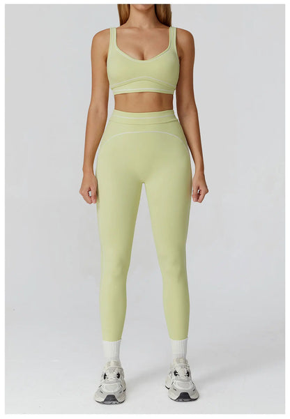 Conjunto Fitness Feminino 2 Peças | Top Esportivo e Shorts Cintura Alta