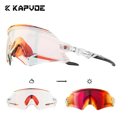 Óculos de Ciclismo KPV Fotocromático UV400 para Bike, Corrida