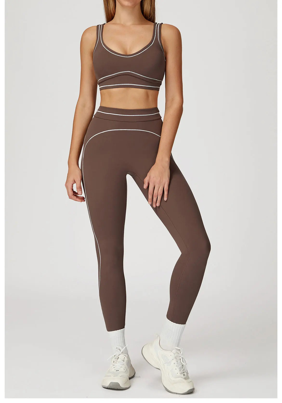 Conjunto Fitness Feminino 2 Peças | Top Esportivo e Shorts Cintura Alta