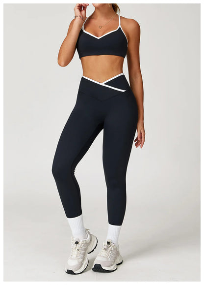 Conjunto Fitness Feminino 2 Peças Flare | Top e Calça Cintura Alta