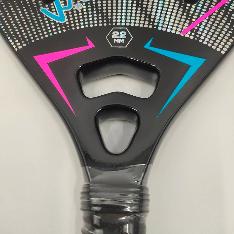 Raquete de Beach Tennis Camewin 3K Carbono Full | Superfície Áspera para Mais Efeito, Controle e Potência