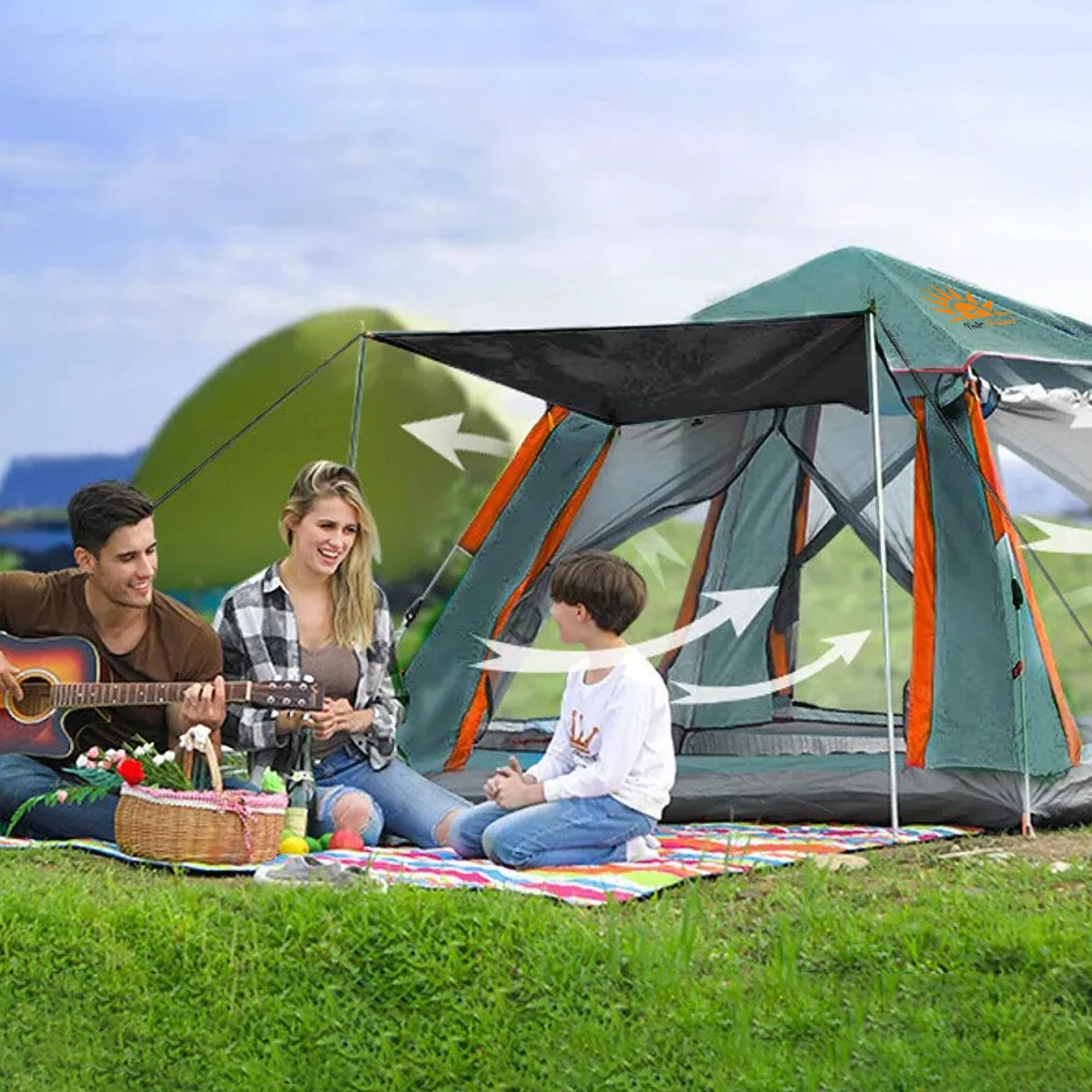 Barraca Automática Portátil para 4 Pessoas | Camping, Trilha e Proteção com Cobertura Impermeável
