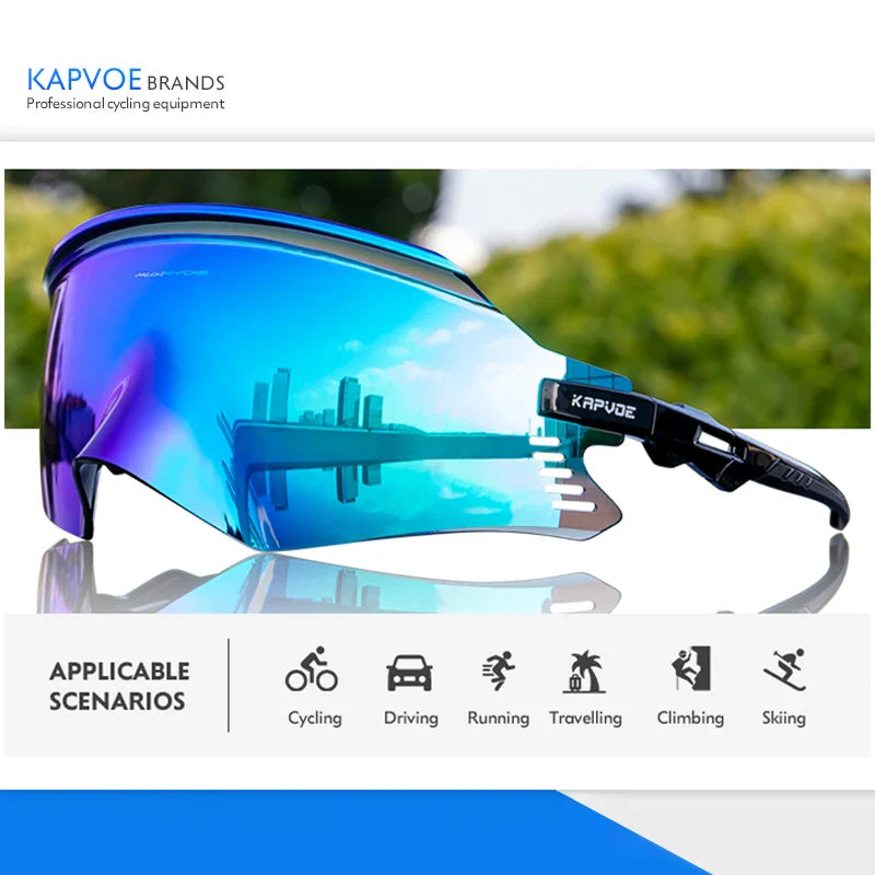 Óculos de Ciclismo KPV Fotocromático UV400 para Bike, Corrida