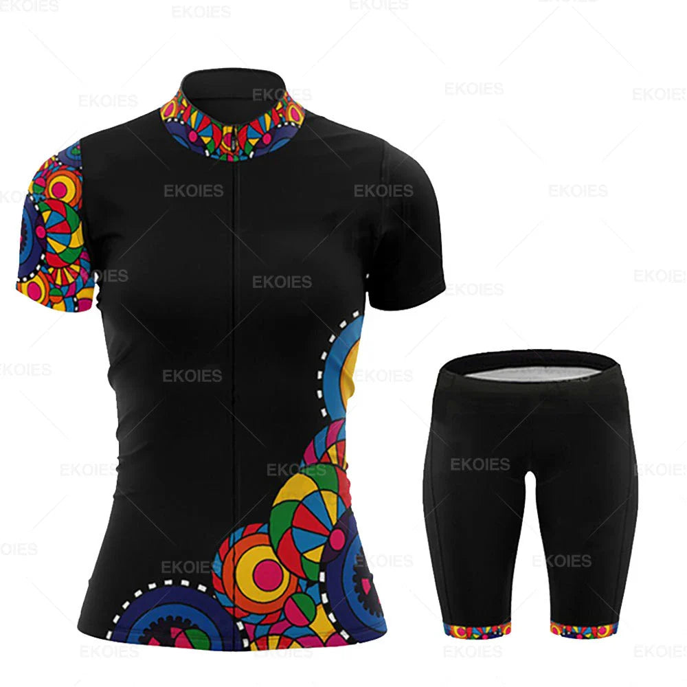Conjunto Feminino de Ciclismo RAUDAX Verão – Camisa + Bretelle
