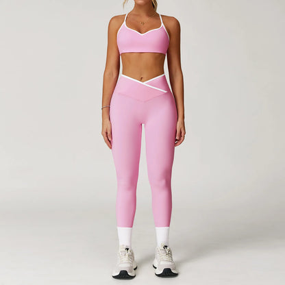 Conjunto Fitness Feminino 2 Peças Flare | Top e Calça Cintura Alta