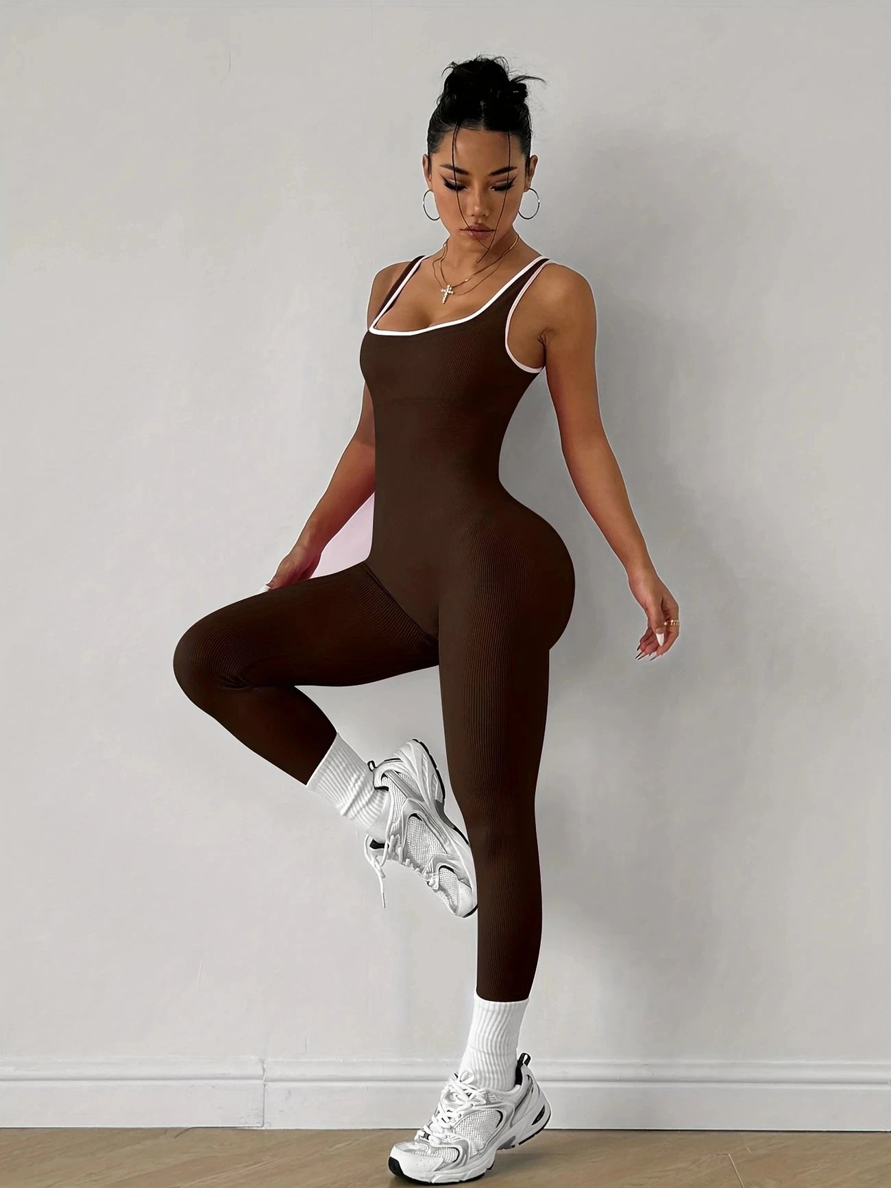 Macacão Fitness Feminino Seamless Canelado | Peça Única para Academia, Yoga, Pilates e Treinos