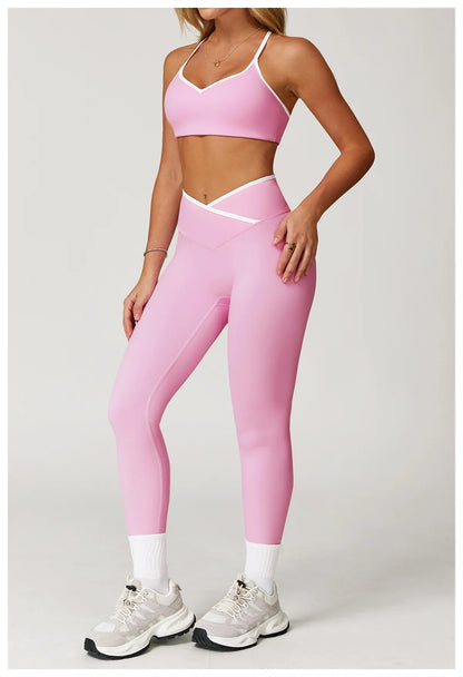 Conjunto Fitness Feminino 2 Peças Flare | Top e Calça Cintura Alta