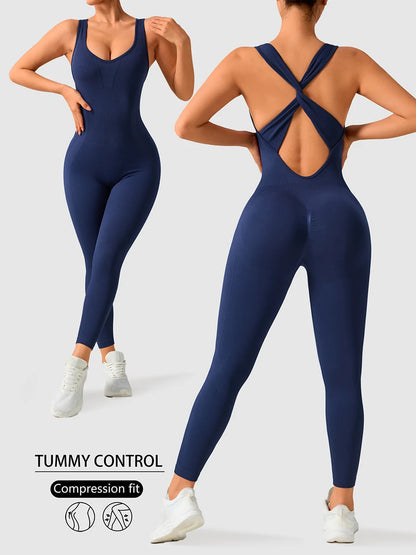 Macacão Fitness Feminino Seamless | Modelagem Ajustada, Conforto e Performance para Academia, Yoga e Treinos