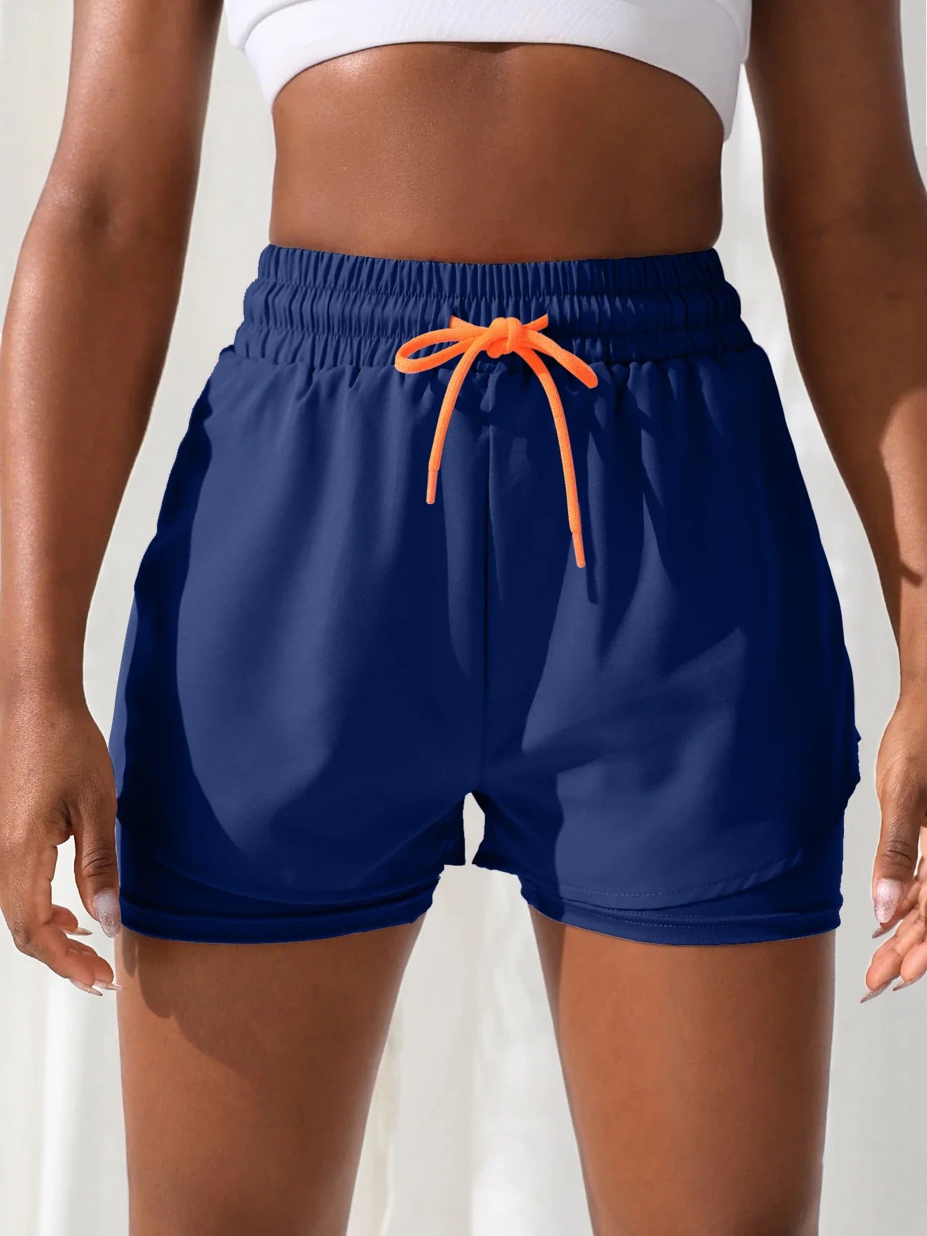 Shorts Feminino Cintura Alta Fitness 2 em 1 – Conforto e Estilo para Treino e Corrida