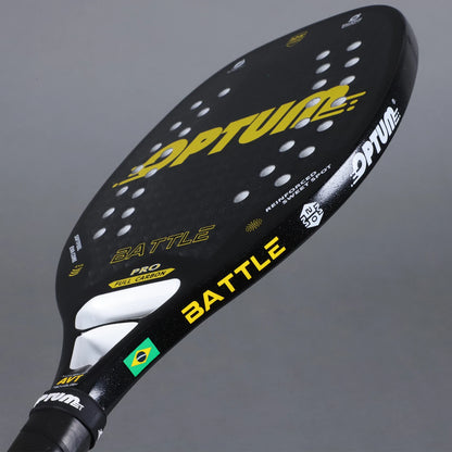 Raquete de Beach Tennis  12K Carbono | Superfície Áspera, Alta Performance e Capa Protetora Inclusa