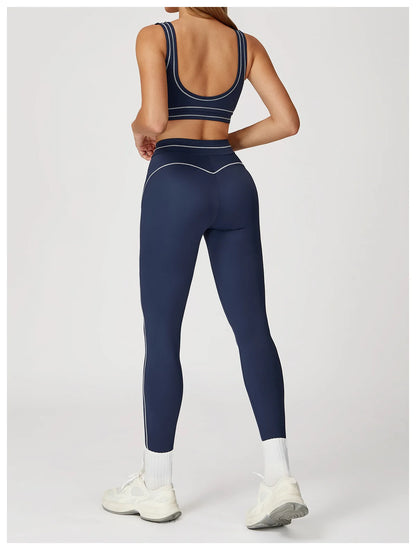 Conjunto Fitness Feminino 2 Peças | Top Esportivo e Shorts Cintura Alta