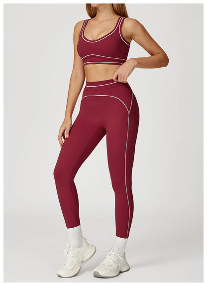 Conjunto Fitness Feminino 2 Peças | Top Esportivo e Shorts Cintura Alta