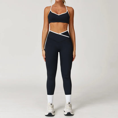 Conjunto Fitness Feminino 2 Peças Flare | Top e Calça Cintura Alta