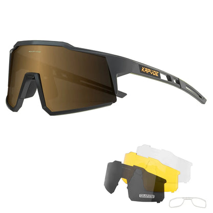 Óculos de Ciclismo Kapvoe Polarizados UV400 – Leves e Ideais para MTB e Estrada