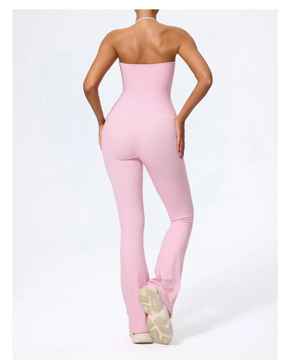 Macacão Fitness Feminino Flare Costas Abertas