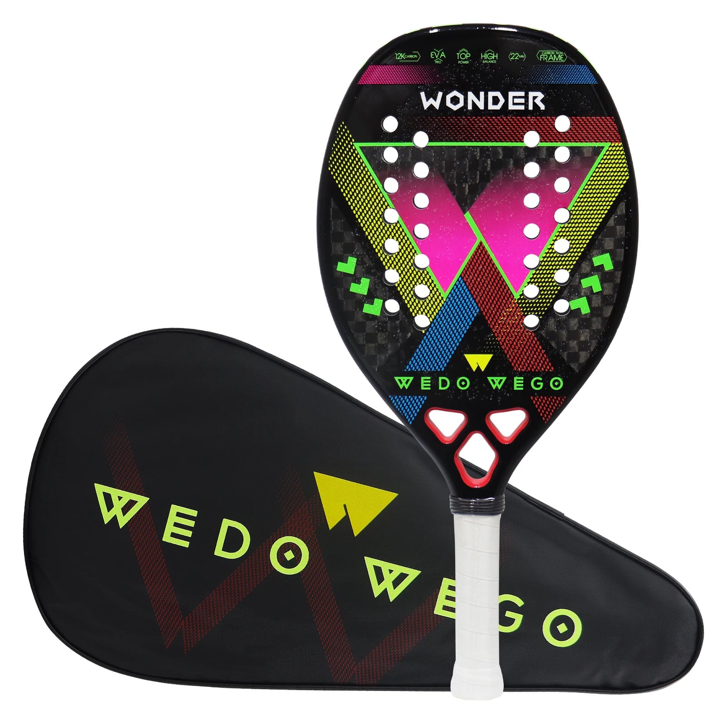 Raquete de Beach Tennis Carbono FC, 3K, 12K, 18K Máximo Controle