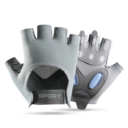 Luvas Esportivas para Ciclismo e Academia com Meio Dedo, Antiderrapantes e Absorção de Impacto