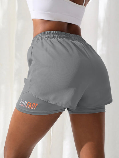 Shorts Feminino Cintura Alta Fitness 2 em 1 – Conforto e Estilo para Treino e Corrida