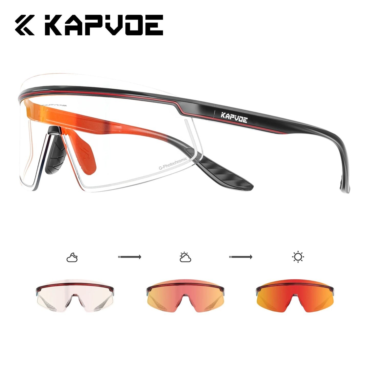 Óculos Esportivo KAPVOE UV400 para Corrida, Ciclismo e Esportes