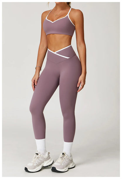 Conjunto Fitness Feminino 2 Peças Flare | Top e Calça Cintura Alta