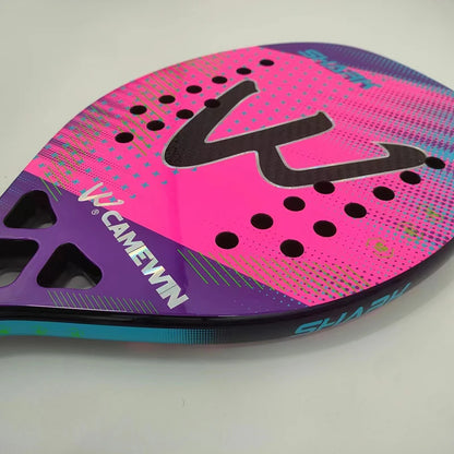 Raquete de Beach Tennis Camewin 3K Fibra de Carbono | Superfície Áspera para Mais Efeito e Controle