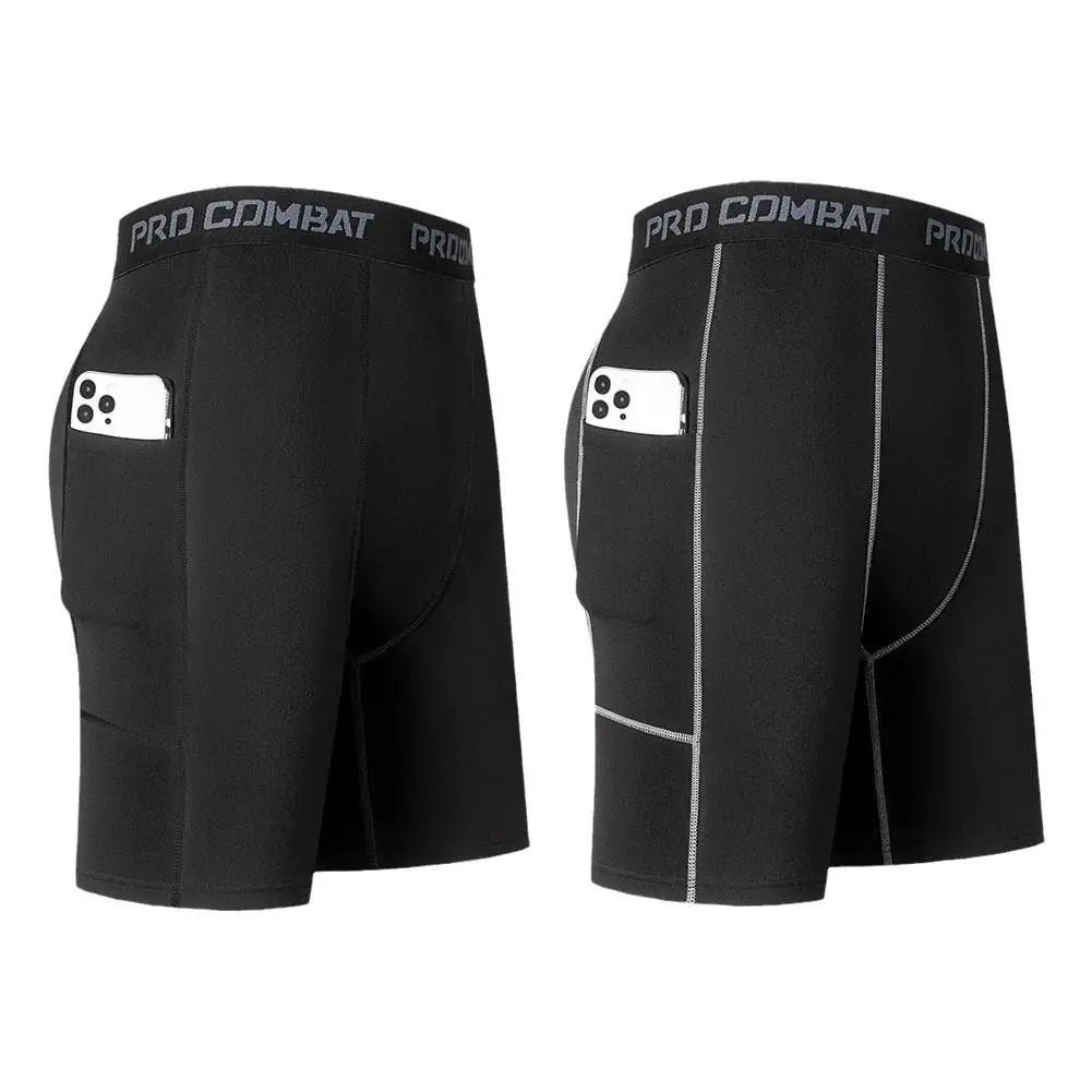 Short Masculino de Compressão com Bolso | Dry Fit, Respirável e Ideal para Corrida, Academia e Ciclismo
