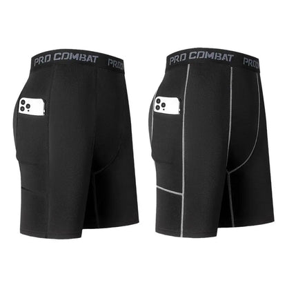 Short Masculino de Compressão com Bolso | Dry Fit, Respirável e Ideal para Corrida, Academia e Ciclismo