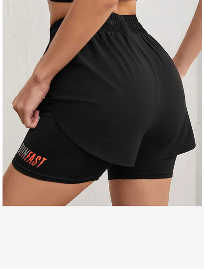 Shorts Feminino Cintura Alta Fitness 2 em 1 – Conforto e Estilo para Treino e Corrida