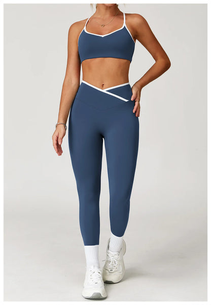 Conjunto Fitness Feminino 2 Peças Flare | Top e Calça Cintura Alta