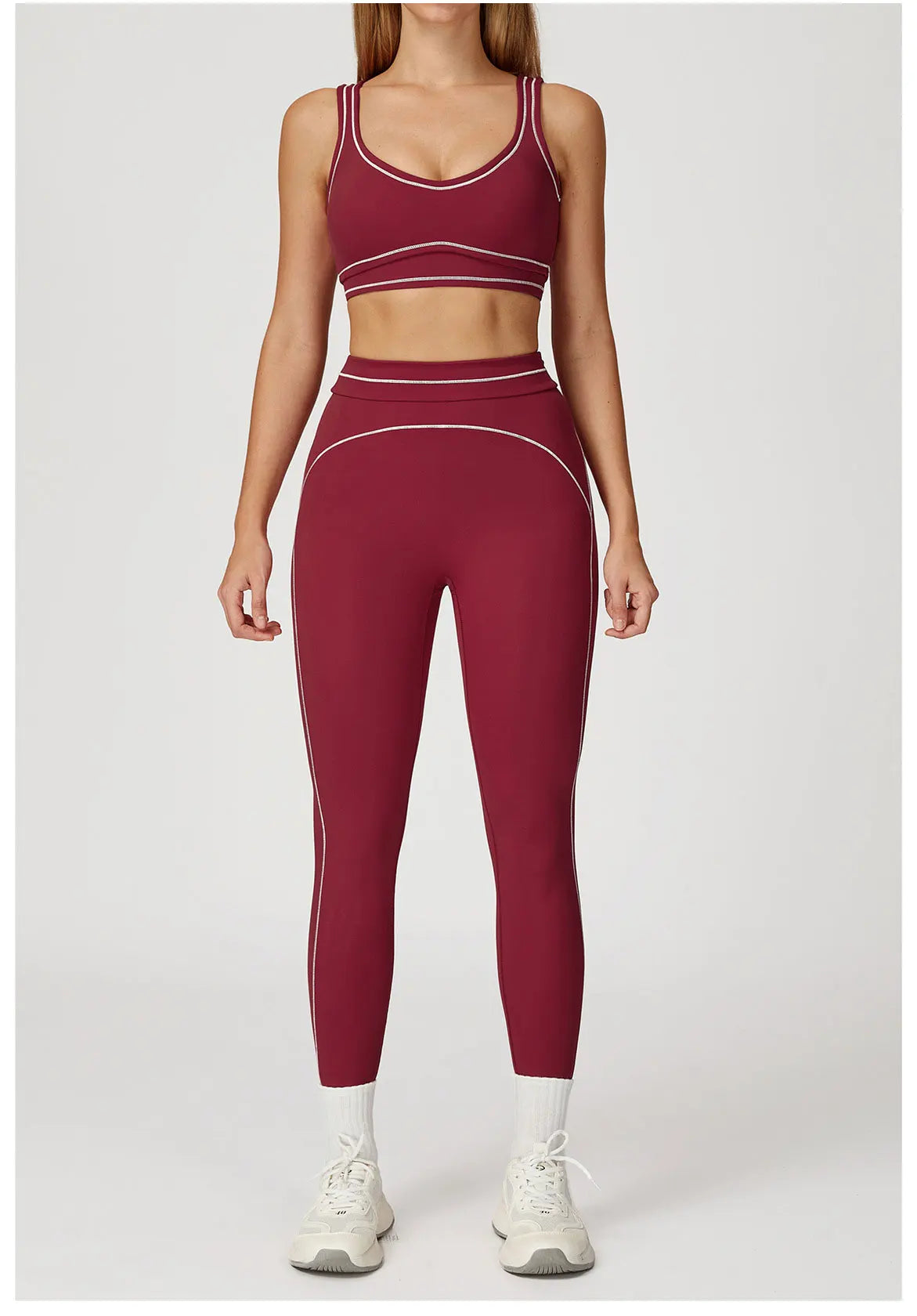 Conjunto Fitness Feminino 2 Peças | Top Esportivo e Shorts Cintura Alta