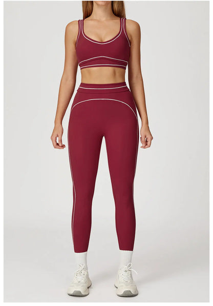 Conjunto Fitness Feminino 2 Peças | Top Esportivo e Shorts Cintura Alta